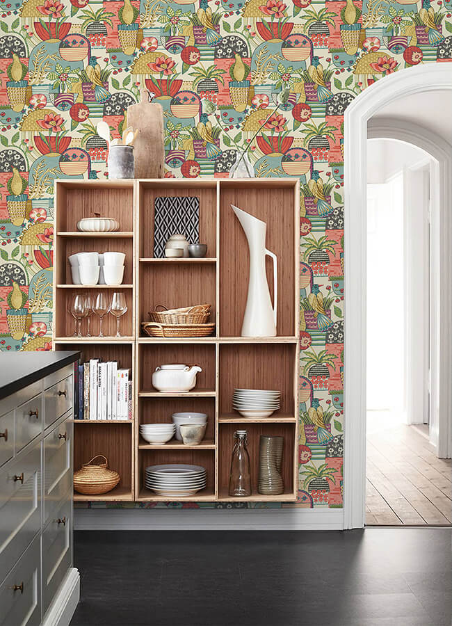 fika-plum-blissful-birds-blooms-wallpaper-york-wallcoverings-4066-26558 - York Wallcoverings Papel pintado