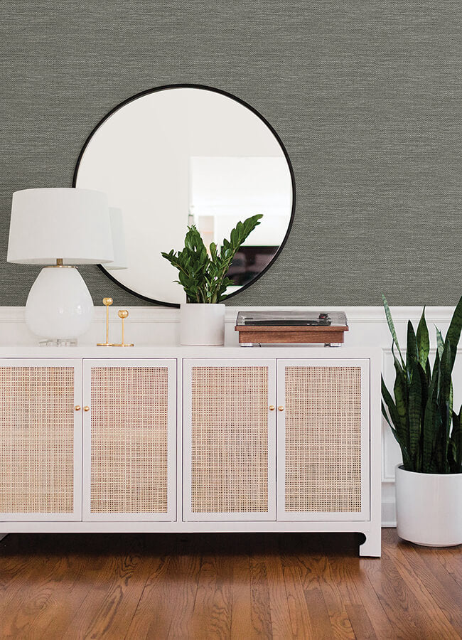 malin-grey-faux-grasscloth-wallpaper-york-wallcoverings-4066-26560 - York Wallcoverings Papel pintado