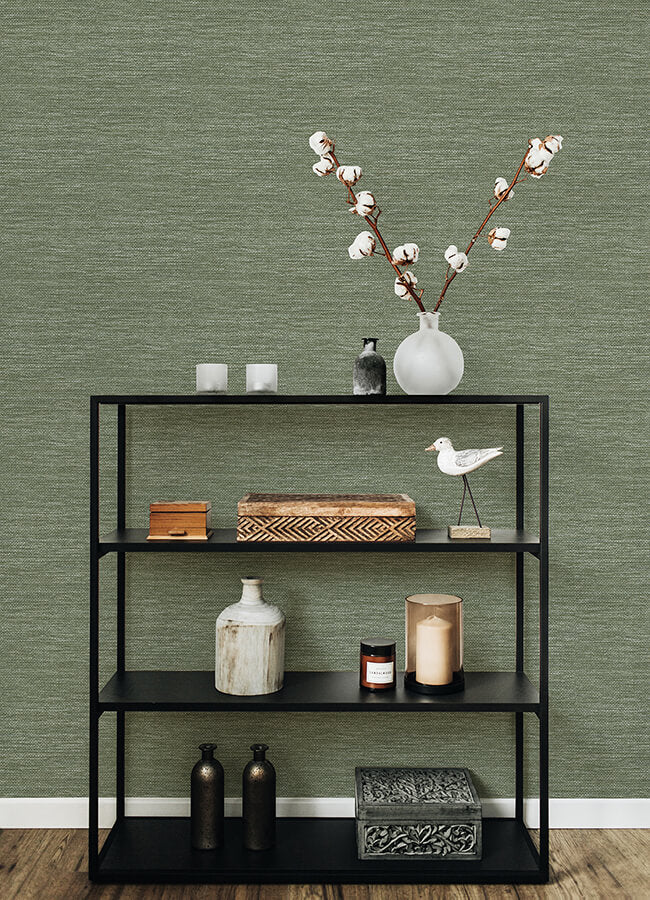 malin-moss-faux-grasscloth-wallpaper-york-wallcoverings-4066-26561 - York Wallcoverings Papel pintado