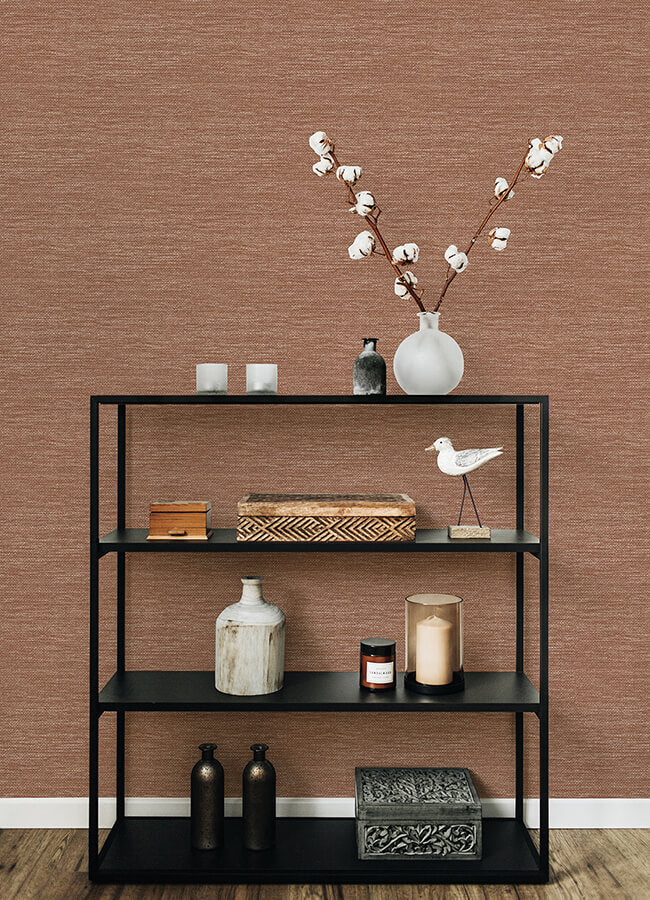 malin-rust-faux-grasscloth-wallpaper-york-wallcoverings-4066-26564 - York Wallcoverings Papel pintado