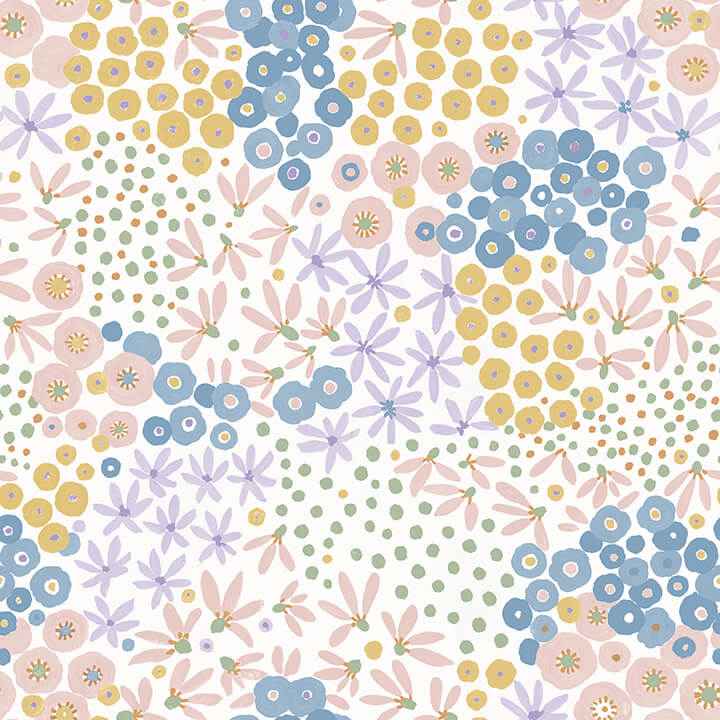 Floral Bunch Multi Bright Peel and Stick Wallpaper - York Wallcoverings - NUS4847
