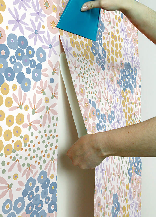 floral-bunch-multi-bright-peel-and-stick-wallpaper-york-wallcoverings-nus4847 - York Wallcoverings Wallpaper