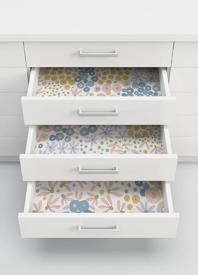 floral-bunch-multi-bright-peel-and-stick-wallpaper-york-wallcoverings-nus4847 - York Wallcoverings Wallpaper