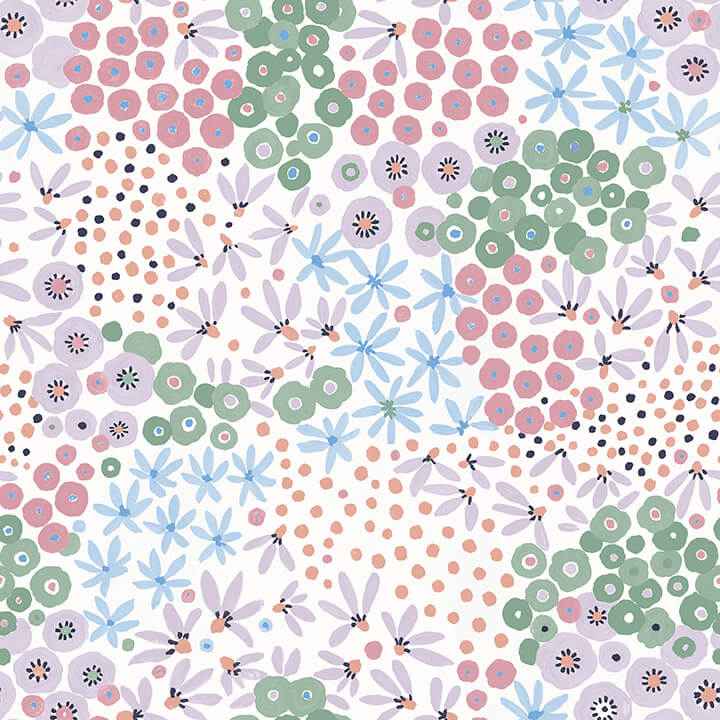 Floral Bunch Multi Cool Peel and Stick Wallpaper - York Wallcoverings - NUS4849 - York Wallcoverings Wallpaper