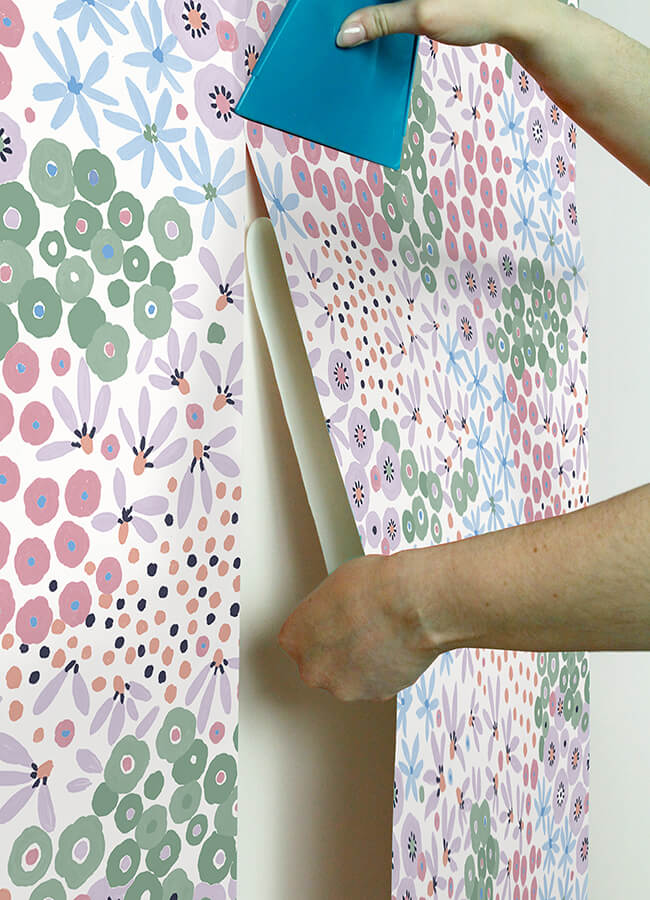 floral-bunch-multi-cool-peel-and-stick-wallpaper-york-wallcoverings-nus4849 - York Wallcoverings Wallpaper