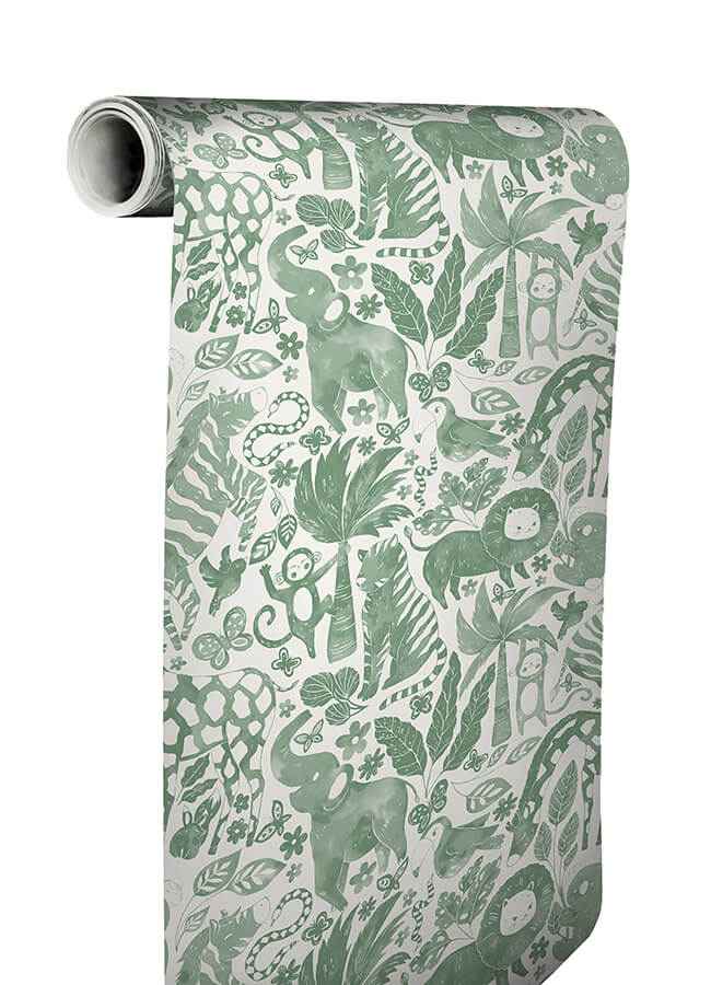 Sweet Safari Green Peel and Stick Wallpaper - York Wallcoverings - NUS4851 - York Wallcoverings Wallpaper