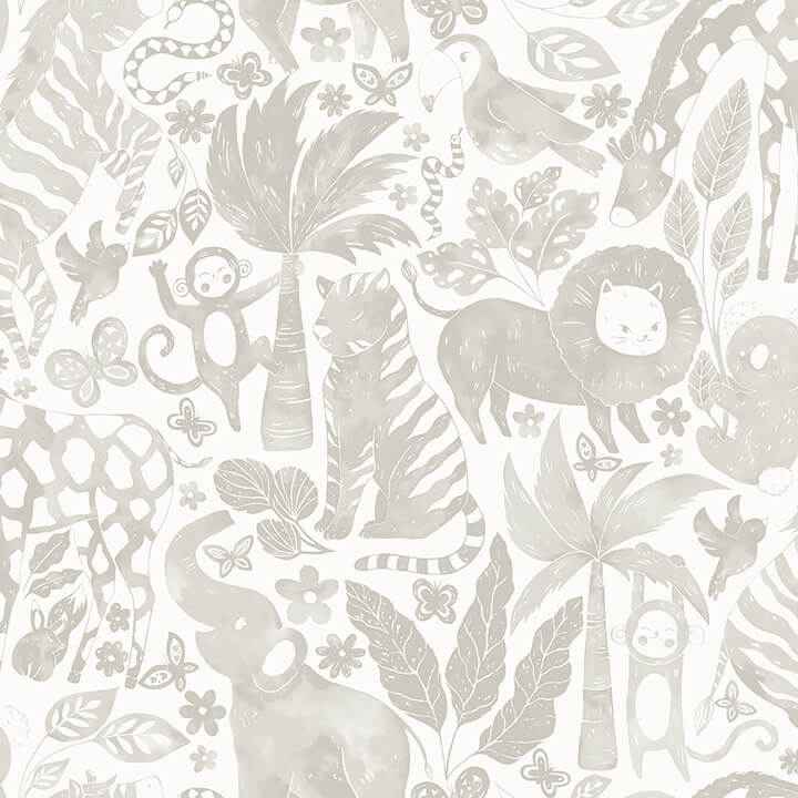 Sweet Safari Taupe Peel and Stick Wallpaper - York Wallcoverings - NUS4852 - York Wallcoverings Wallpaper