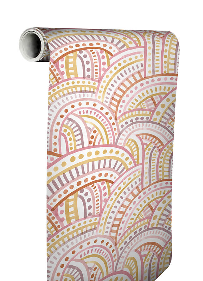Retro Rainbow Multi Warm Peel and Stick Wallpaper - York Wallcoverings - NUS4855 - York Wallcoverings Wallpaper