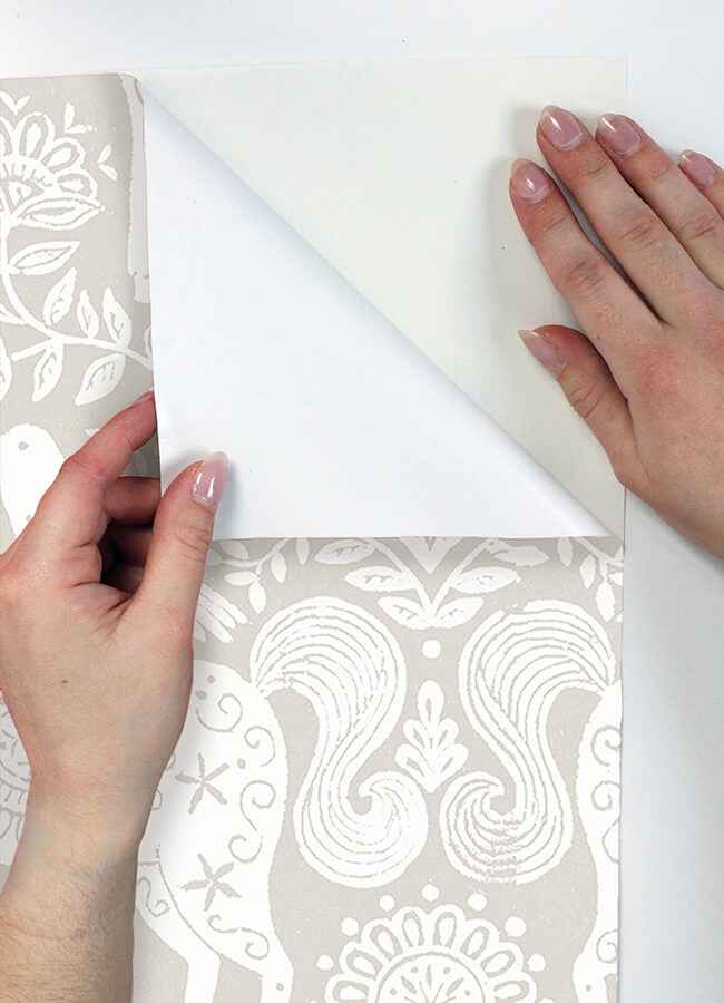Unicorn Stamp Taupe Peel and Stick Wallpaper - York Wallcoverings - NUS4856 - York Wallcoverings Wallpaper
