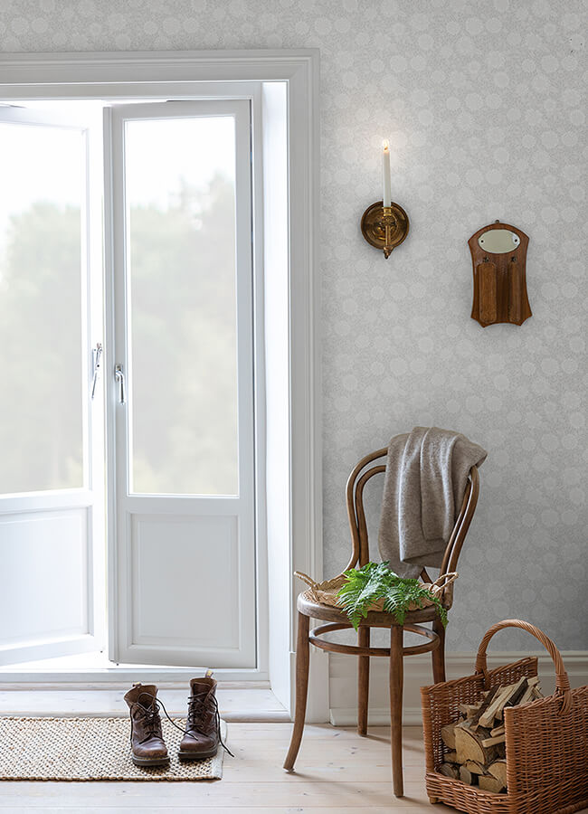 lizette-light-grey-charming-floral-wallpaper-york-wallcoverings-4080-15908 - York Wallcoverings Wallpaper