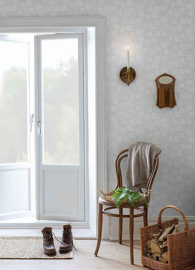 Lizette Light Grey Charming Floral Wallpaper - York Wallcoverings - 4080-15908 - York Wallcoverings Wallpaper