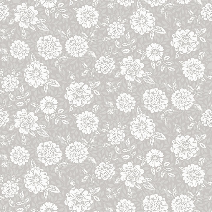 lizette-grey-charming-floral-wallpaper-york-wallcoverings-4080-15909 - York Wallcoverings Wallpaper