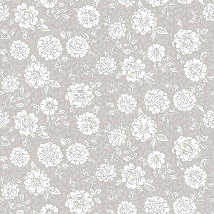 Lizette Grey Charming Floral Wallpaper - York Wallcoverings - 4080-15909