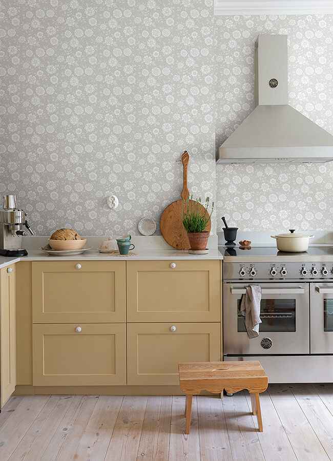 Lizette Grey Charming Floral Wallpaper - York Wallcoverings - 4080-15909 - York Wallcoverings Wallpaper