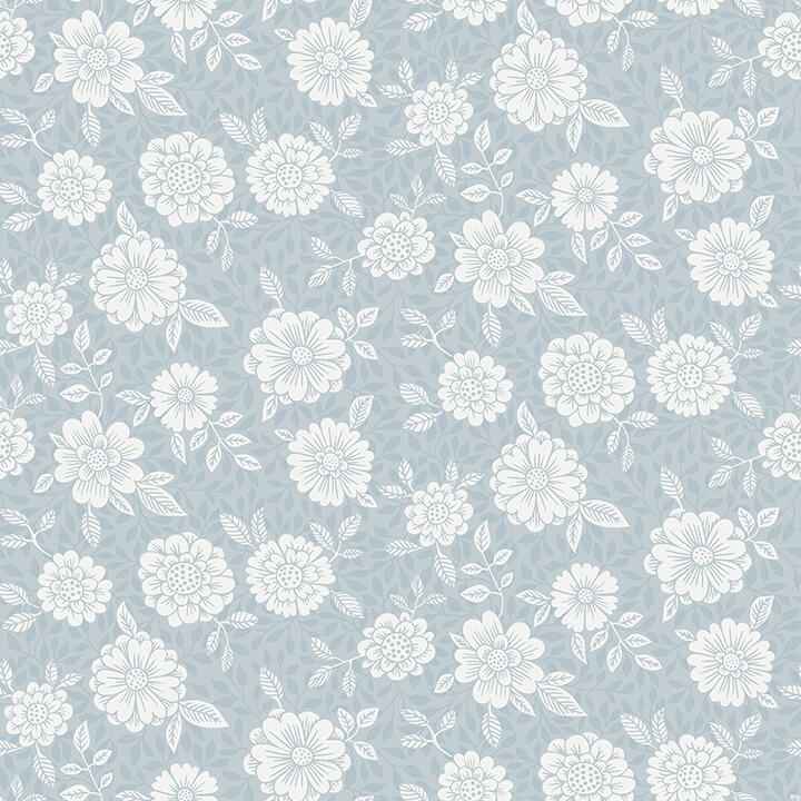 Lizette Light Blue Charming Floral Wallpaper - York Wallcoverings - 4080-15912 - York Wallcoverings Wallpaper