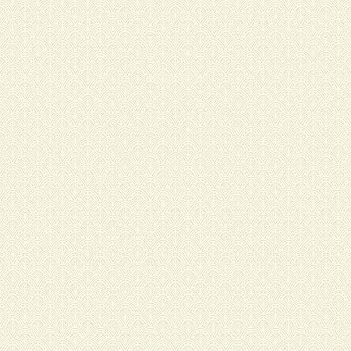 Athena Cream Scalloped Botanical Wallpaper - York Wallcoverings - 4080-15913