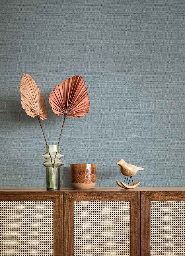 Agave Denim Faux Grasscloth Wallpaper - York Wallcoverings - 4080-26497 - York Wallcoverings Wallpaper