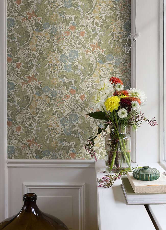 elise-cream-nouveau-gardens-wallpaper-york-wallcoverings-4080-83101 - York Wallcoverings Wallpaper