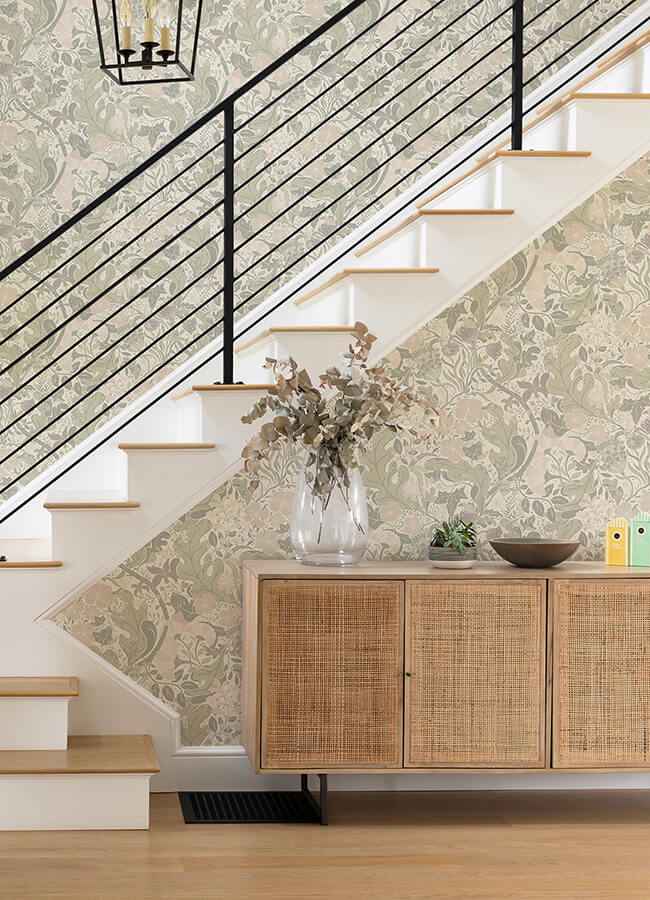 Elise Light Grey Nouveau Gardens Wallpaper - York Wallcoverings - 4080-83105 - York Wallcoverings Wallpaper