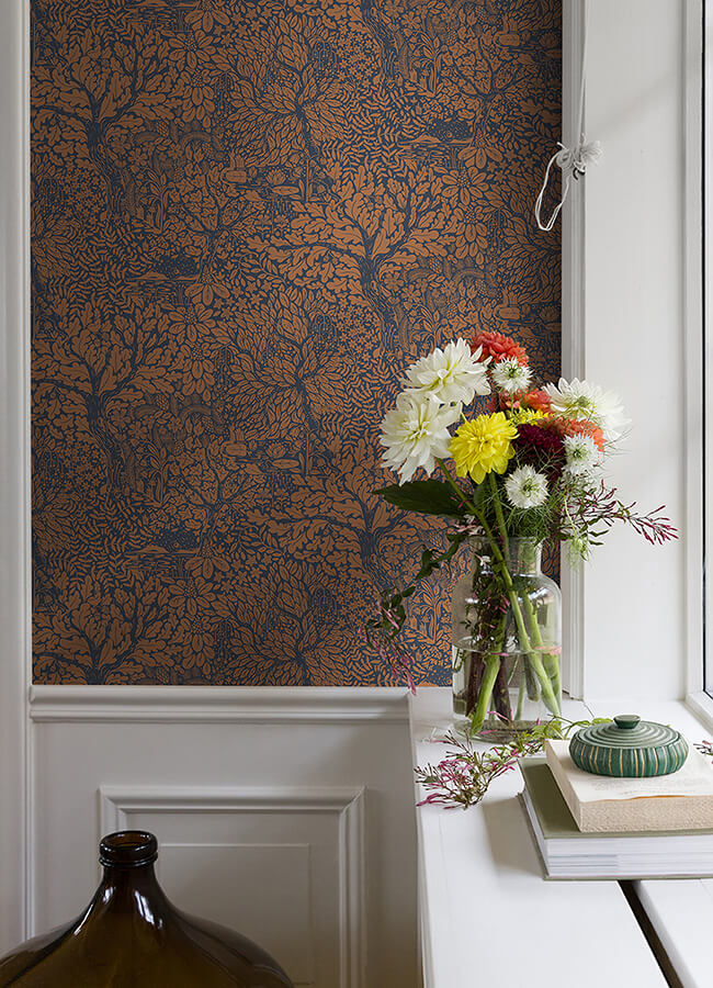 olle-orange-forest-sanctuary-wallpaper-york-wallcoverings-4080-83106 - York Wallcoverings Wallpaper
