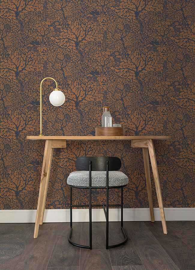 Olle Orange Forest Sanctuary Wallpaper - York Wallcoverings - 4080-83106 - York Wallcoverings Wallpaper