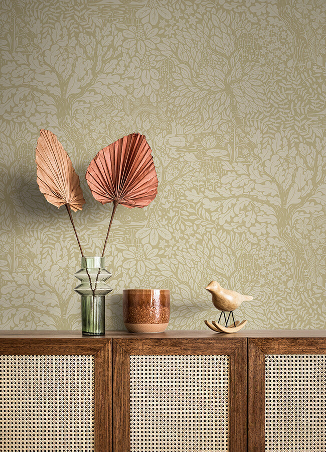 olle-sage-forest-sanctuary-wallpaper-york-wallcoverings-4080-83108 - York Wallcoverings Wallpaper