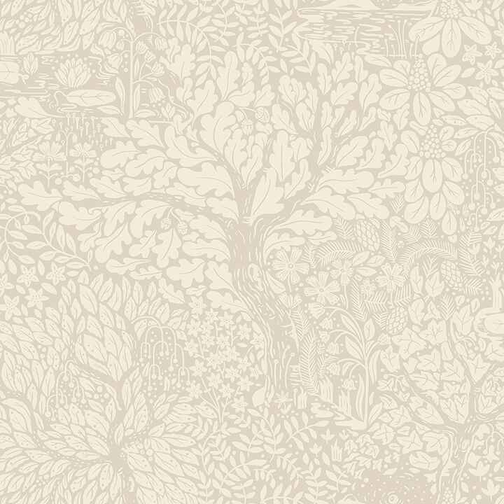 Olle Taupe Forest Sanctuary Wallpaper - York Wallcoverings - 4080-83110