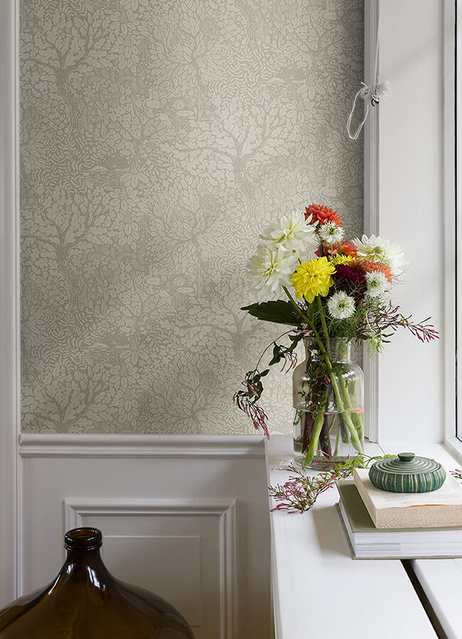 olle-taupe-forest-sanctuary-wallpaper-york-wallcoverings-4080-83110 - York Wallcoverings Wallpaper