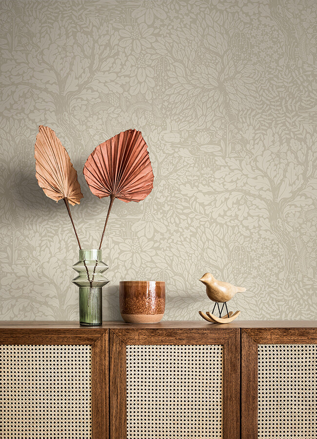 olle-taupe-forest-sanctuary-wallpaper-york-wallcoverings-4080-83110 - York Wallcoverings Wallpaper