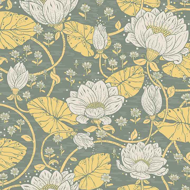 Eva Yellow Lotus Dreams Wallpaper - York Wallcoverings - 4080-83120