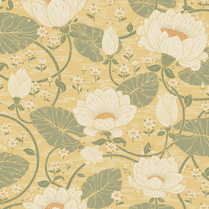 eva-light-yellow-lotus-dreams-wallpaper-york-wallcoverings-4080-83123 - York Wallcoverings Wallpaper