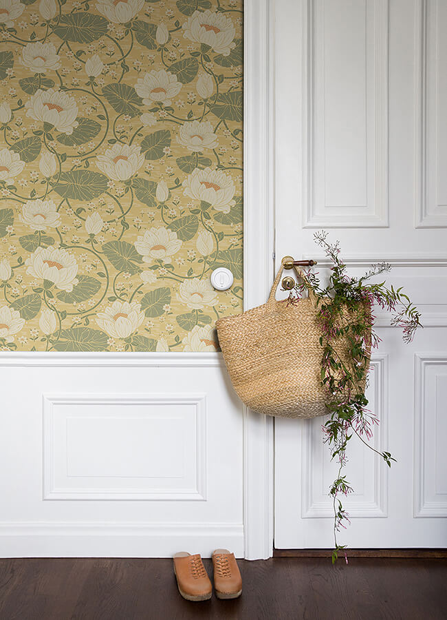 eva-light-yellow-lotus-dreams-wallpaper-york-wallcoverings-4080-83123 - York Wallcoverings Wallpaper