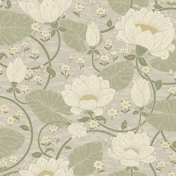 Eva Light Grey Lotus Dreams Wallpaper - York Wallcoverings - 4080-83124