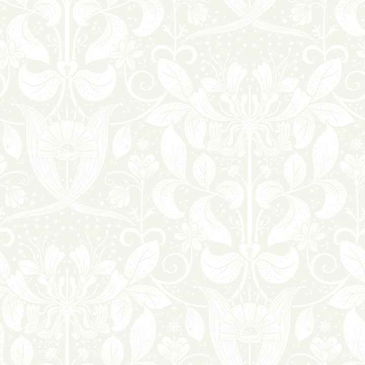 Berit Bone Floral Crest Wallpaper - York Wallcoverings - 4080-83130 - York Wallcoverings Wallpaper