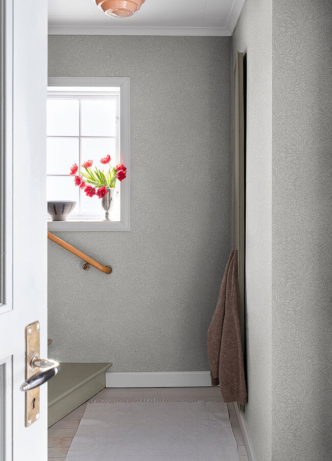 kristina-light-grey-botanical-wallpaper-york-wallcoverings-4080-92116 - York Wallcoverings Wallpaper