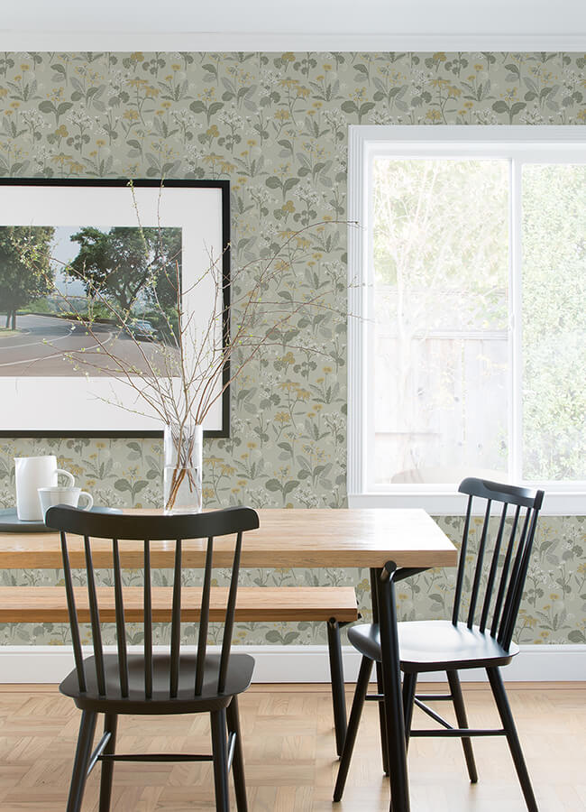 magdalena-light-green-dandelion-wallpaper-york-wallcoverings-4080-92134 - York Wallcoverings Wallpaper