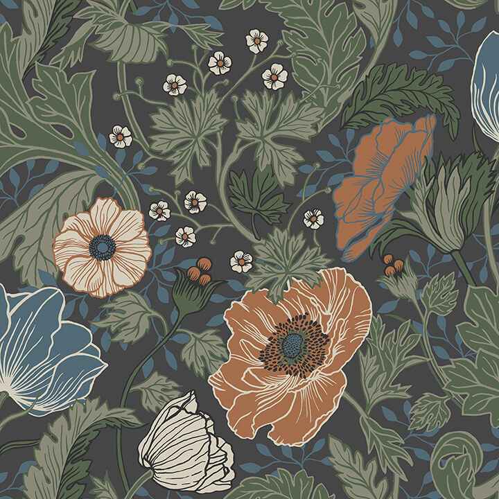 Anemone Multicolor Floral Wallpaper - York Wallcoverings - 4080-33003