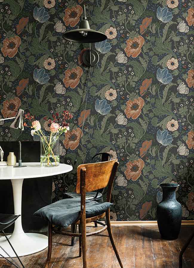 Anemone Multicolor Floral Wallpaper - York Wallcoverings - 4080-33003 - York Wallcoverings Wallpaper