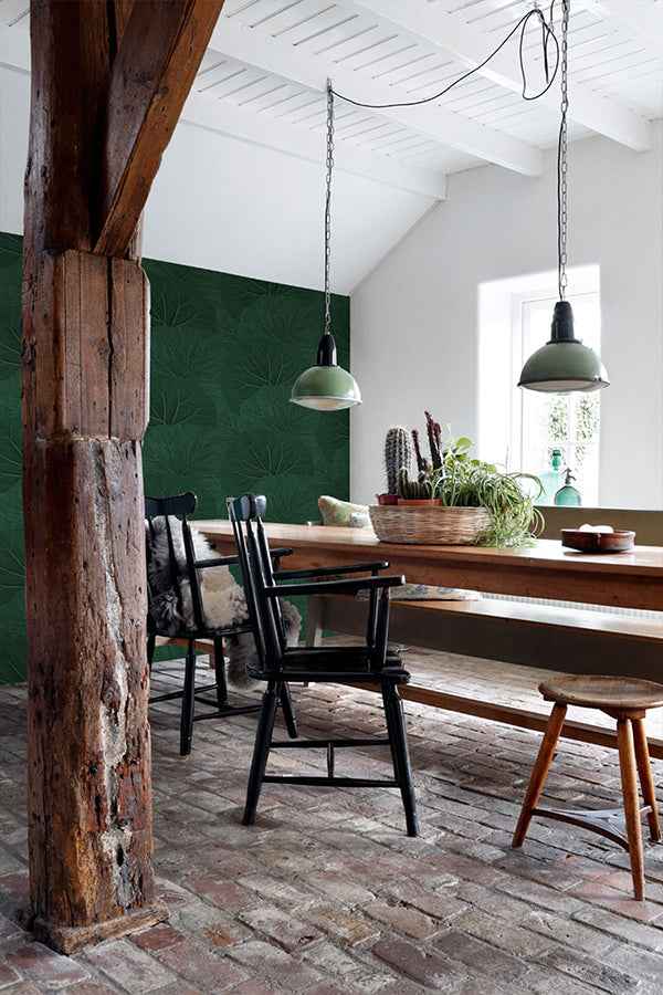Xylem Evergreen Large Leaves Wallpaper - York Wallcoverings - DD138997 - York Wallcoverings Wallpaper
