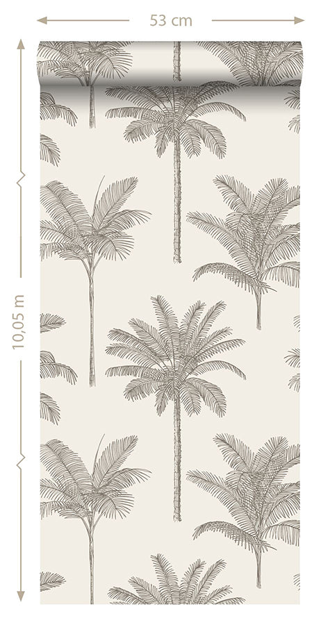 taj-beige-palm-trees-wallpaper-york-wallcoverings-dd139163 - York Wallcoverings Wallpaper