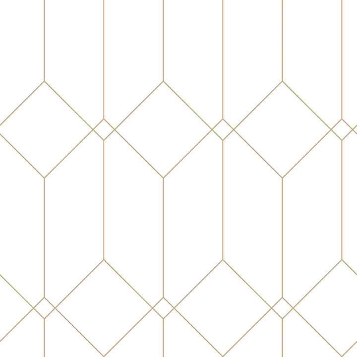 Trilliant White Art Deco Motif Wallpaper - York Wallcoverings - DD139223