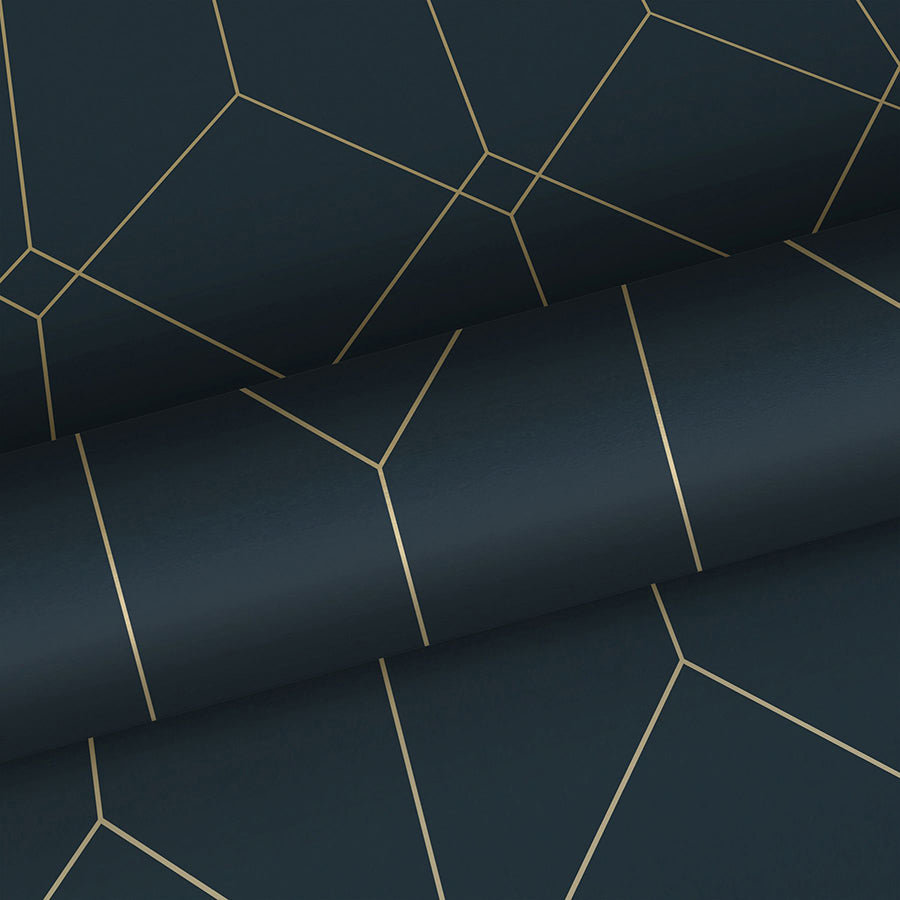 trilliant-dark-blue-art-deco-motif-wallpaper-york-wallcoverings-dd139225 - York Wallcoverings Wallpaper