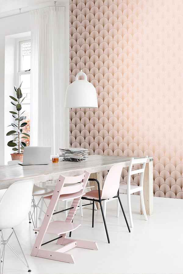 Lempicka Pink Art Deco Motif Wallpaper - York Wallcoverings - DD139229 - York Wallcoverings Wallpaper