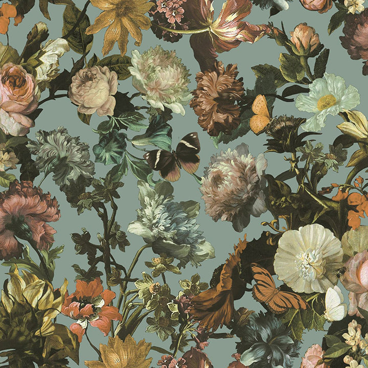 zarinda-light-blue-flowers-wallpaper-york-wallcoverings-dd139292 - York Wallcoverings Wallpaper