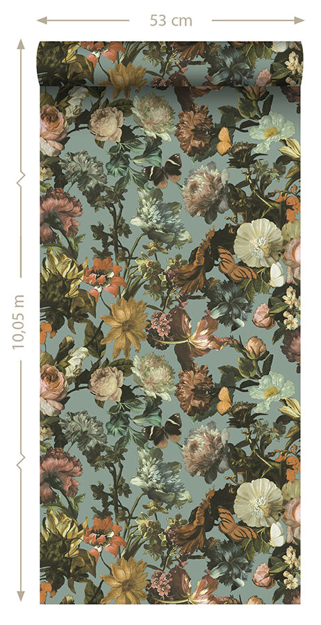 zarinda-light-blue-flowers-wallpaper-york-wallcoverings-dd139292 - York Wallcoverings Wallpaper