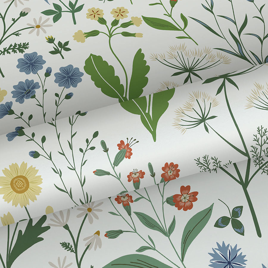 fiore-green-wildflowers-wallpaper-york-wallcoverings-dd139390 - York Wallcoverings Papel pintado