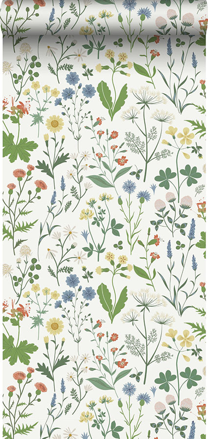 fiore-green-wildflowers-wallpaper-york-wallcoverings-dd139390 - York Wallcoverings Papel pintado