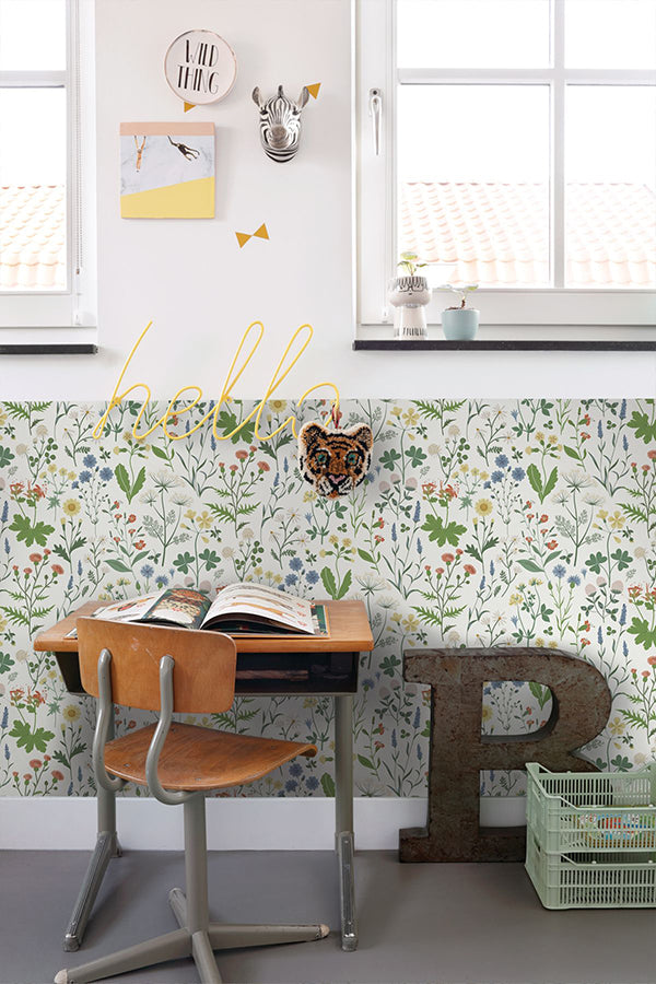 fiore-green-wildflowers-wallpaper-york-wallcoverings-dd139390 - York Wallcoverings Papel pintado