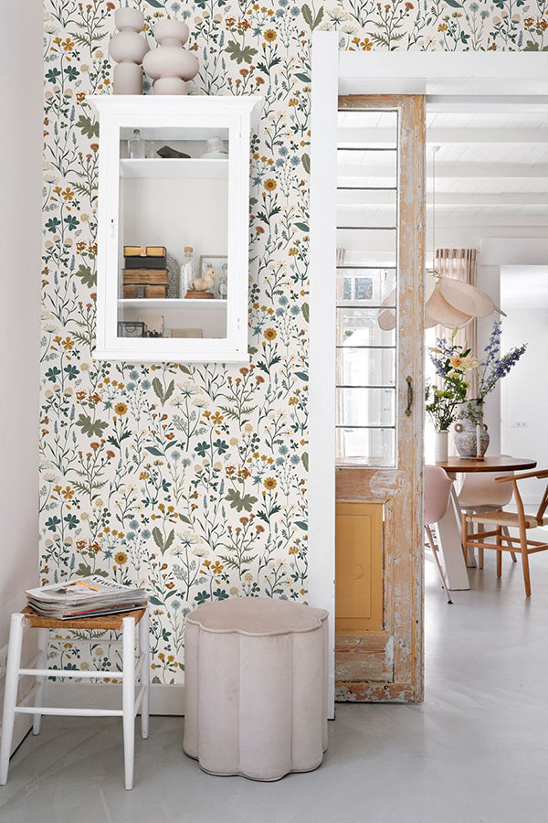 fiore-blue-wildflowers-wallpaper-york-wallcoverings-dd139391 - York Wallcoverings Wallpaper