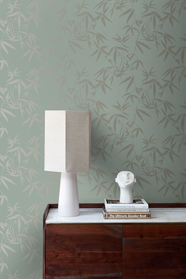 guadua-green-bamboo-leaves-wallpaper-york-wallcoverings-dd347736 - York Wallcoverings Wallpaper